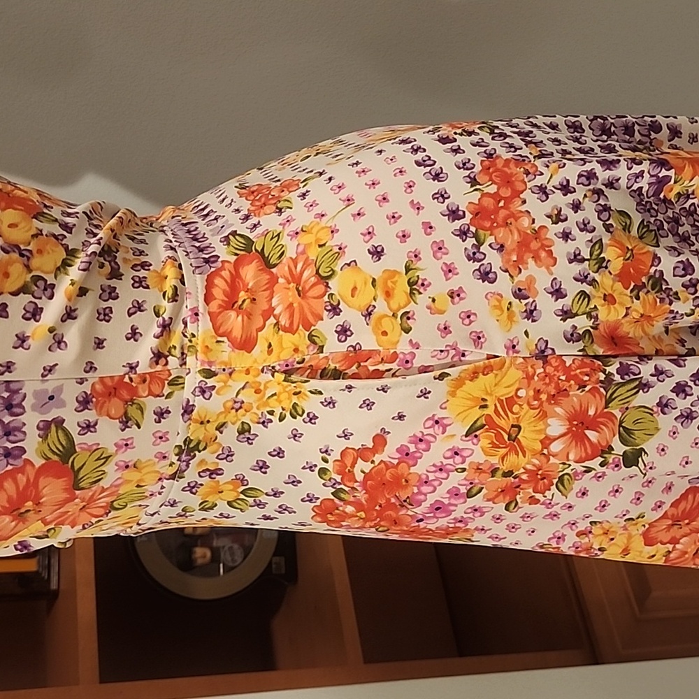Free People Floral Peach and Purple Mini Dress Small - Picture 10 of 13